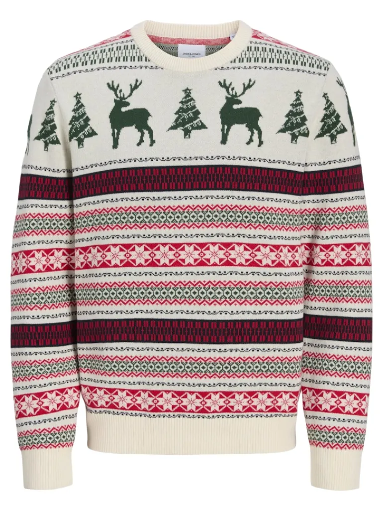 JJXMAS NOEL KNIT CREW NECK dark green