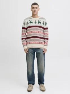 JJXMAS NOEL KNIT CREW NECK dark green