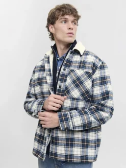 JJZAC TEDDY OVERSHIRT LS cloud dancer