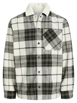 JJZAC TEDDY OVERSHIRT LS dusty olive
