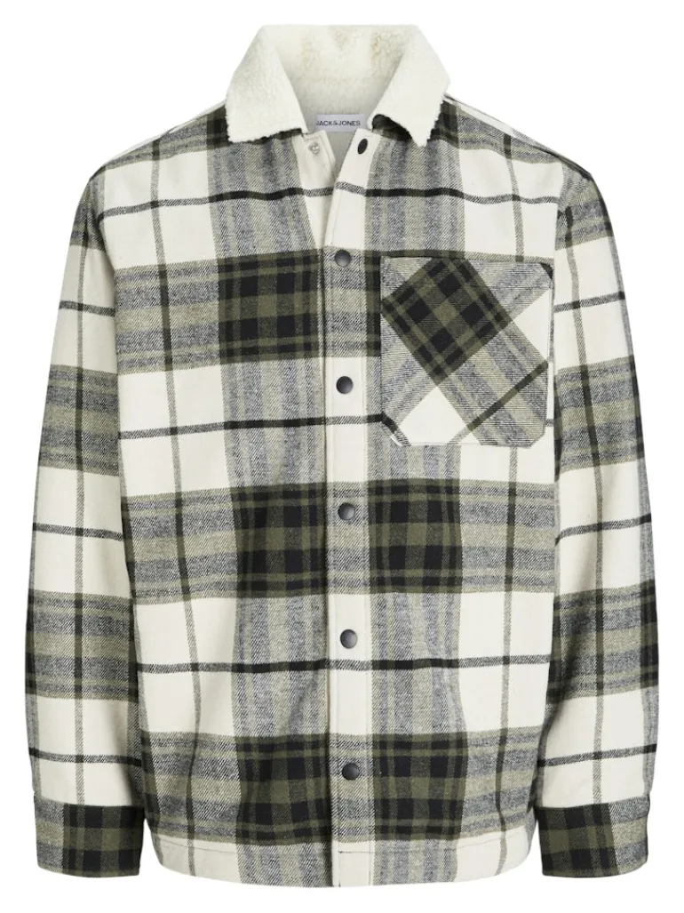 JJZAC TEDDY OVERSHIRT LS dusty olive