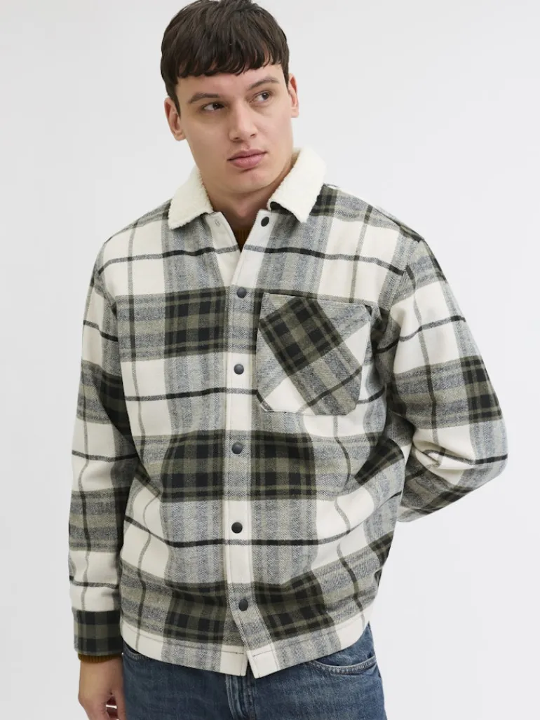 JJZAC TEDDY OVERSHIRT LS dusty olive