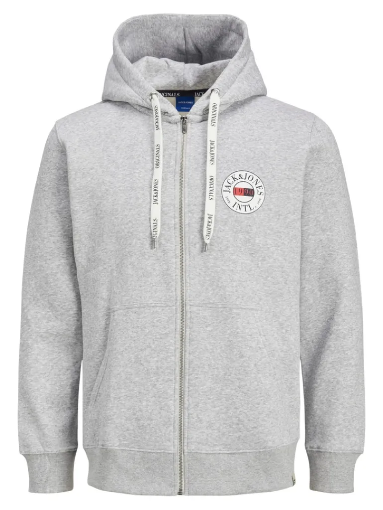 JORINTERNATIONAL ZIP SWEAT HOOD LN light grey melange