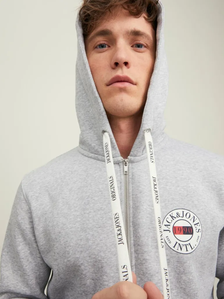 JORINTERNATIONAL ZIP SWEAT HOOD LN light grey melange