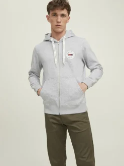 JORINTERNATIONAL ZIP SWEAT HOOD LN light grey melange