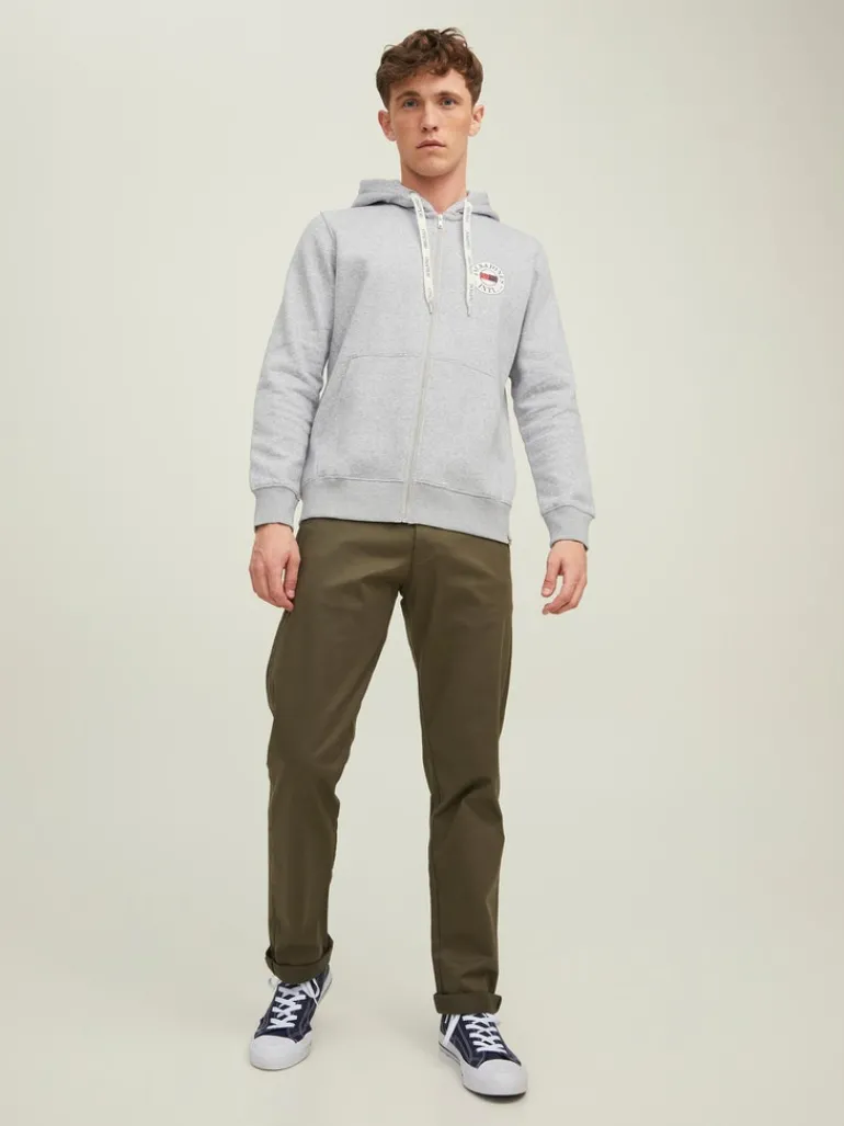 JORINTERNATIONAL ZIP SWEAT HOOD LN light grey melange