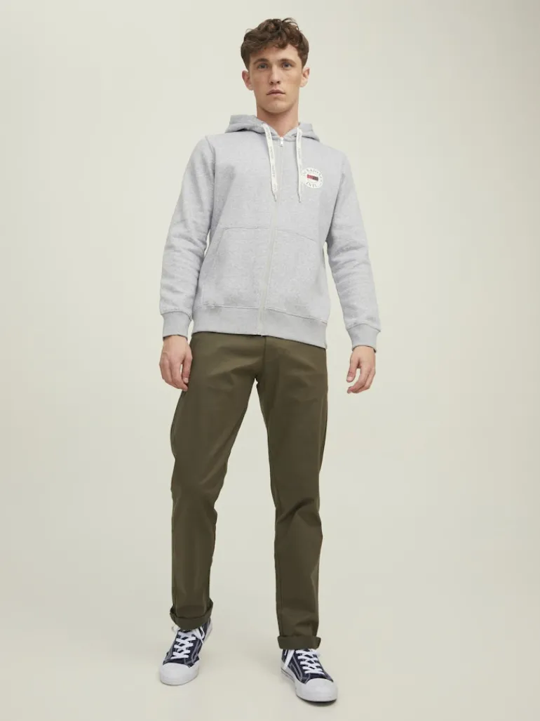 JORINTERNATIONAL ZIP SWEAT HOOD LN light grey melange