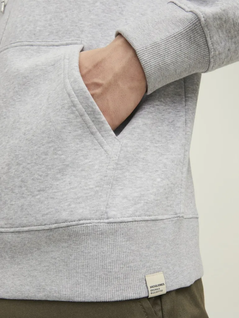 JORINTERNATIONAL ZIP SWEAT HOOD LN light grey melange