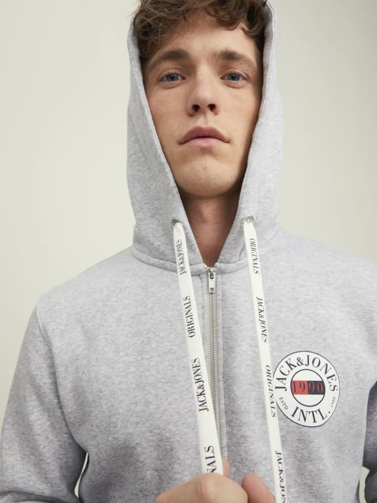 JORINTERNATIONAL ZIP SWEAT HOOD LN light grey melange