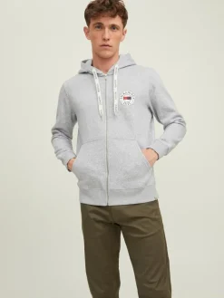 JORINTERNATIONAL ZIP SWEAT HOOD LN light grey melange