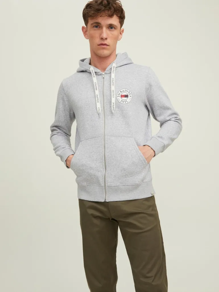 JORINTERNATIONAL ZIP SWEAT HOOD LN light grey melange