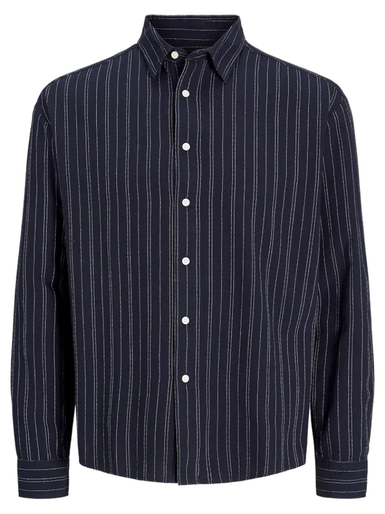 JORJAMES SPLIT STRIPE SHIRT LS sky captain