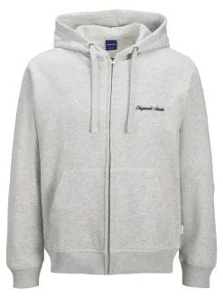 JORNORREBRO EMB SWEAT ZIP HOOD NOOS white melange