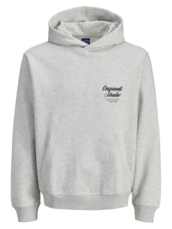 JORNORREBRO TYPO BACK SWEAT HOOD SN white melange