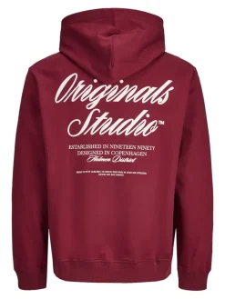 JORNORREBRO TYPO BACK SWEAT HOOD SN tibetan red