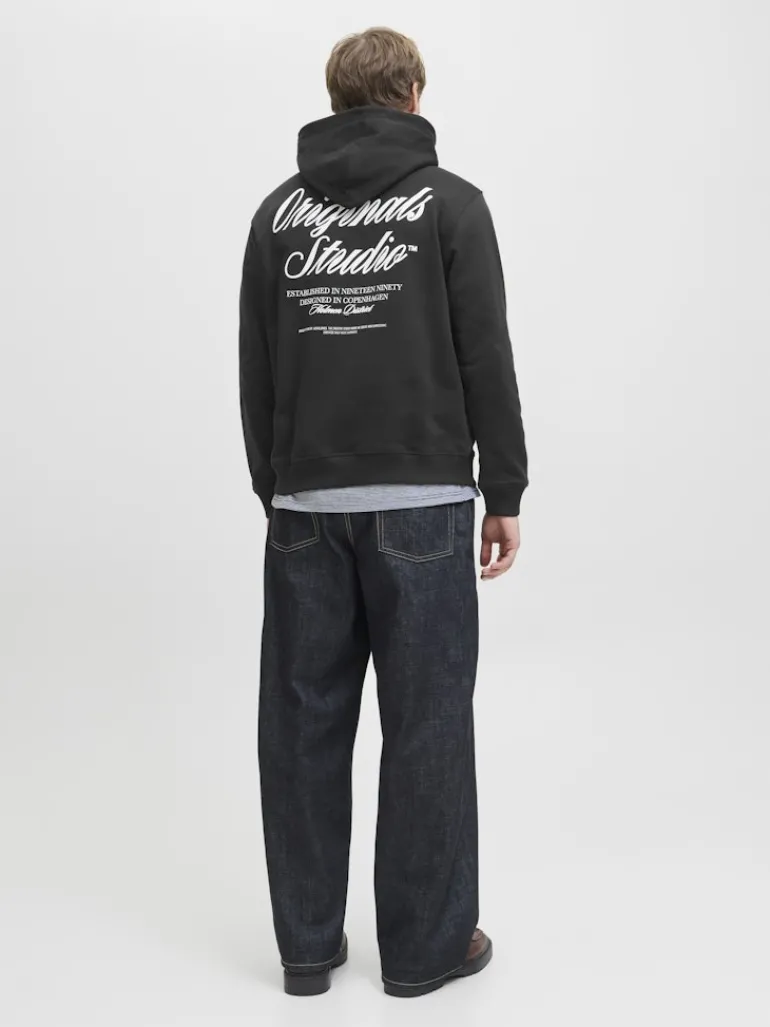 JORNORREBRO TYPO BACK SWEAT HOOD SN black