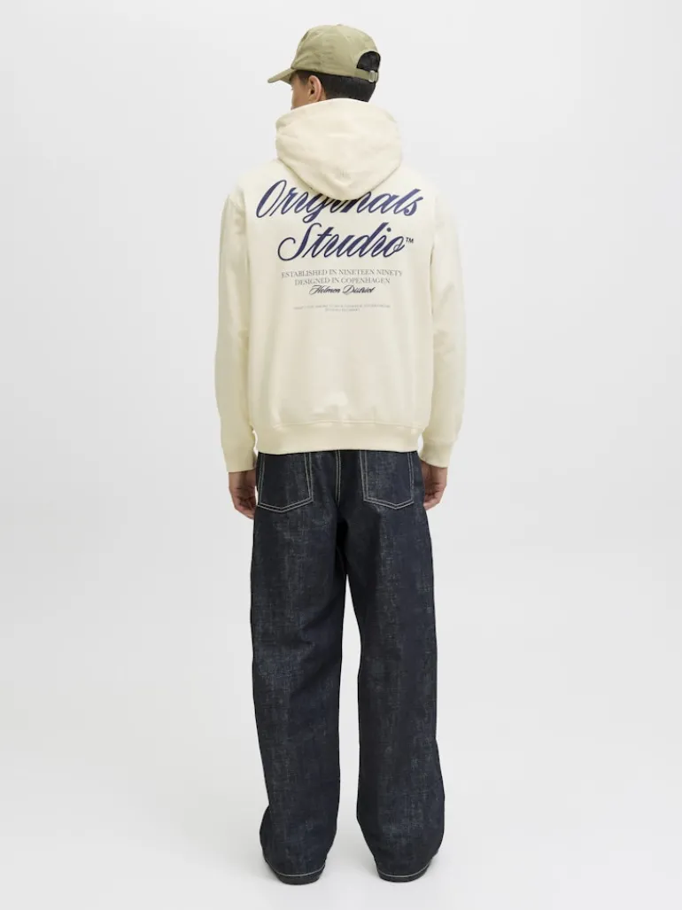 JORNORREBRO TYPO BACK SWEAT HOOD SN antique white