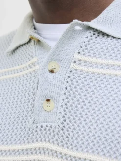 JORSUMMER KNIT SS POLO STYD SS25 skyway