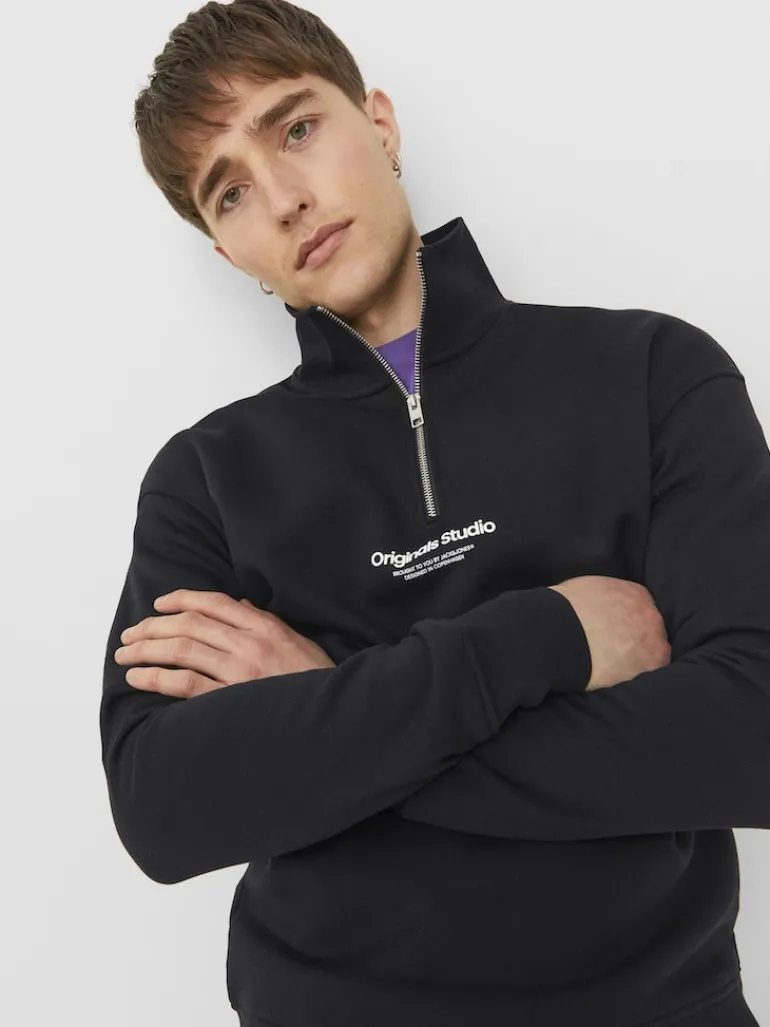 JORVESTERBRO SWEAT QUARTER ZIP HN NOOS black
