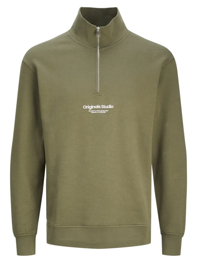 JORVESTERBRO SWEAT QUARTER ZIP HN NOOS kalamata