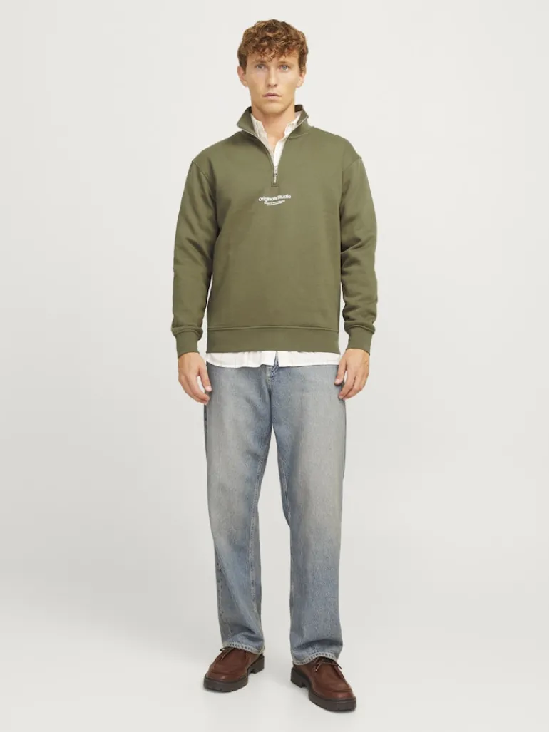 JORVESTERBRO SWEAT QUARTER ZIP HN NOOS kalamata