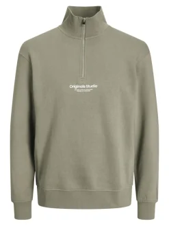 JORVESTERBRO SWEAT QUARTER ZIP HN NOOS silver sage