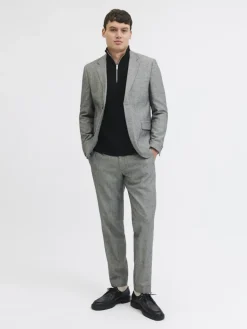 JPRBLAMILANO STITCH KNIT HALF ZIP SN black