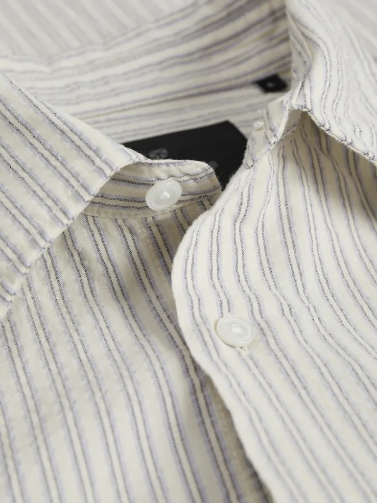 JPRBLAPHOENIX STRIPE SHIRT L/S snow white