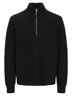 JPRWINTER KNIT HALF ZIP STYD AW24 black