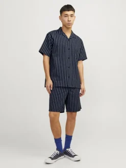 JPSTJAIDEN PALMA SEERSUCKER SHORT SRT dunkelblau2