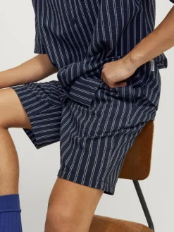 JPSTJAIDEN PALMA SEERSUCKER SHORT SRT dunkelblau2