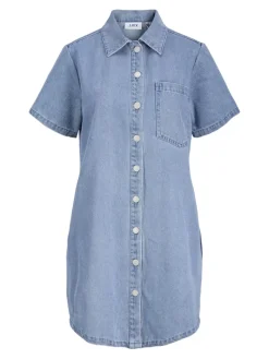 JXAMARA SS DENIM DRESS DNM SN light blue denim