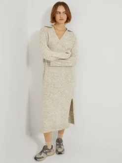JXARIELLA POLO NECK DRESS KNIT cloud dancer