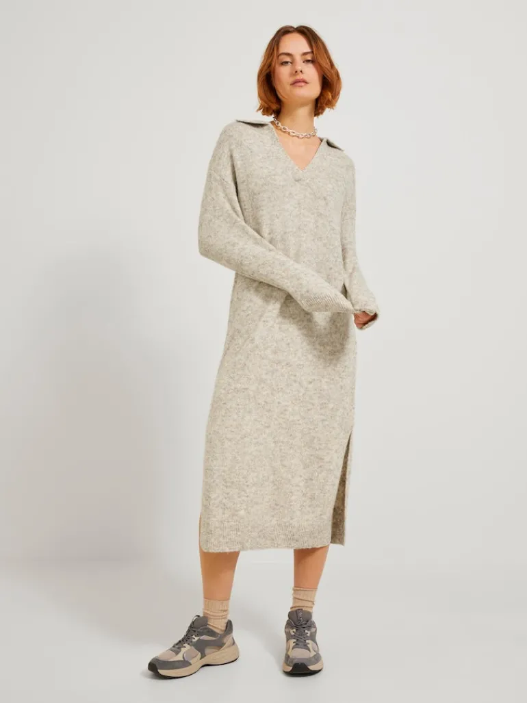 JXARIELLA POLO NECK DRESS KNIT cloud dancer