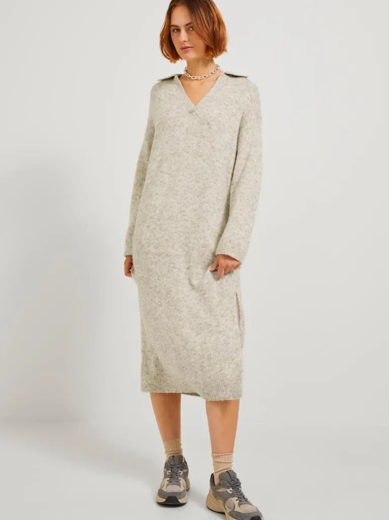 JXARIELLA POLO NECK DRESS KNIT cloud dancer