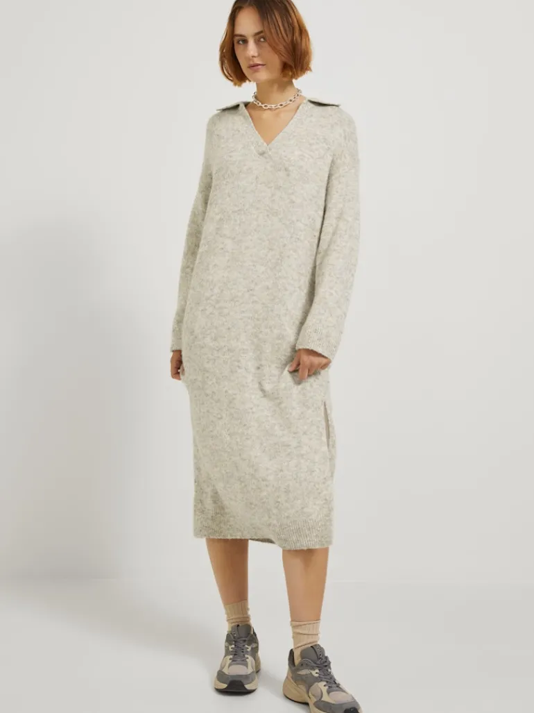 JXARIELLA POLO NECK DRESS KNIT cloud dancer