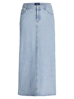 JXAURA LONG MW DENIM SKIRT DNM light blue denim