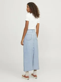 JXAURA LONG MW DENIM SKIRT DNM light blue denim