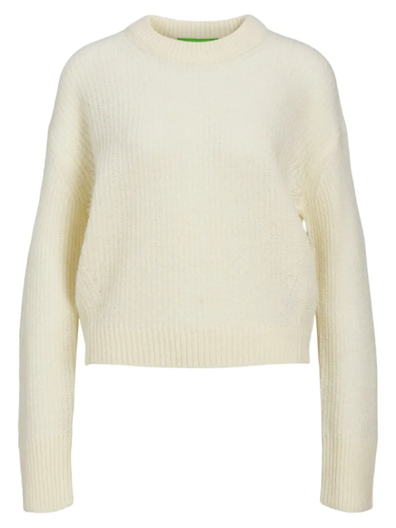 JXEMBER FLUFFY CREW NECK KNIT vanilla ice