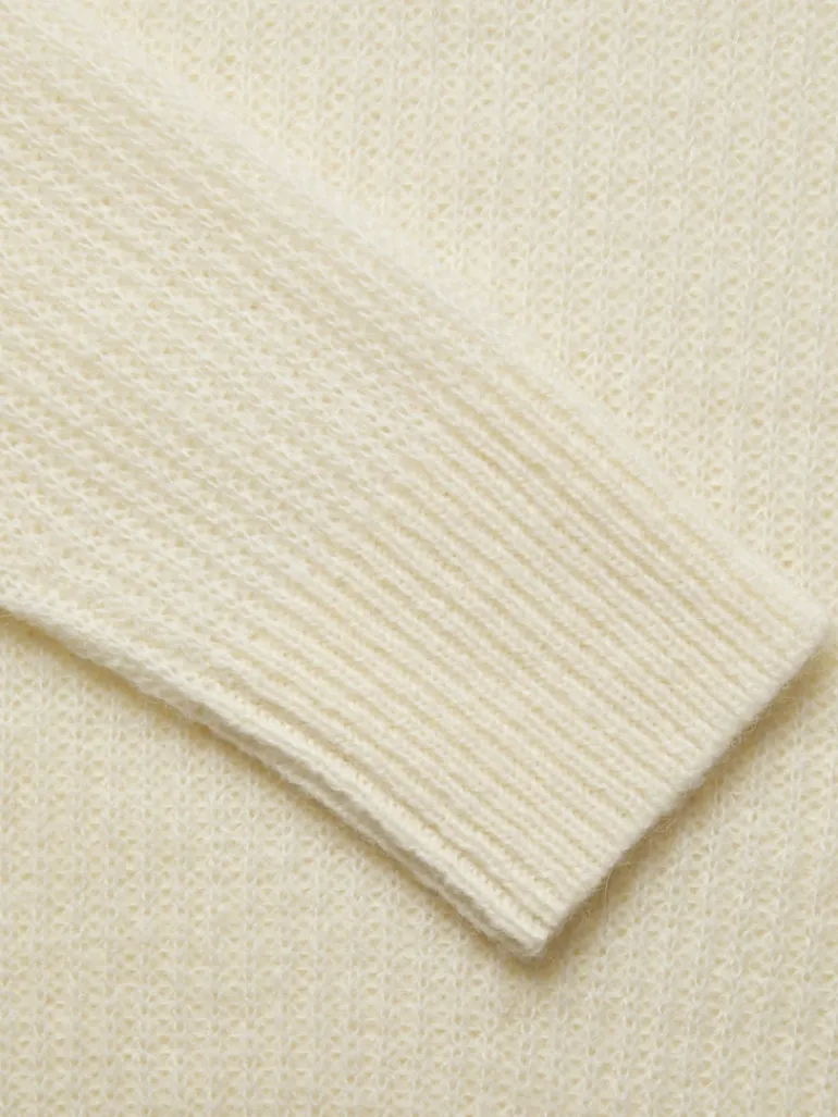 JXEMBER FLUFFY CREW NECK KNIT vanilla ice