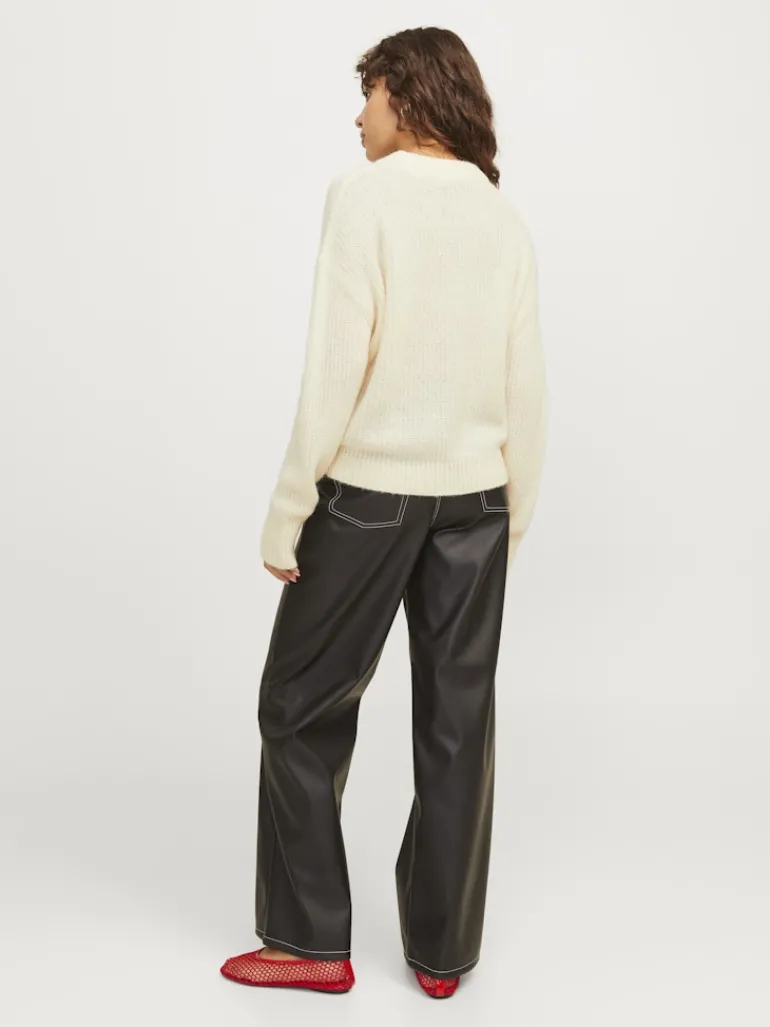 JXEMBER FLUFFY CREW NECK KNIT vanilla ice