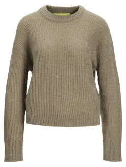 JXEMBER FLUFFY CREW NECK KNIT brindle