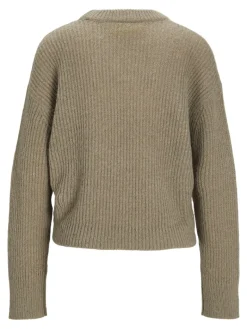 JXEMBER FLUFFY CREW NECK KNIT brindle