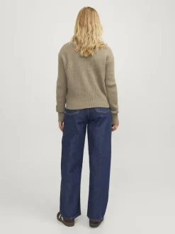 JXEMBER FLUFFY CREW NECK KNIT brindle