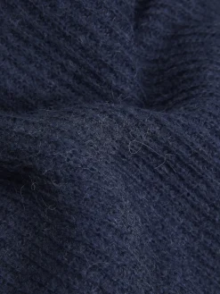 JXEMBER FLUFFY CREW NECK KNIT navy blazer