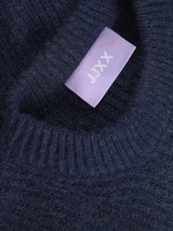 JXEMBER FLUFFY CREW NECK KNIT navy blazer