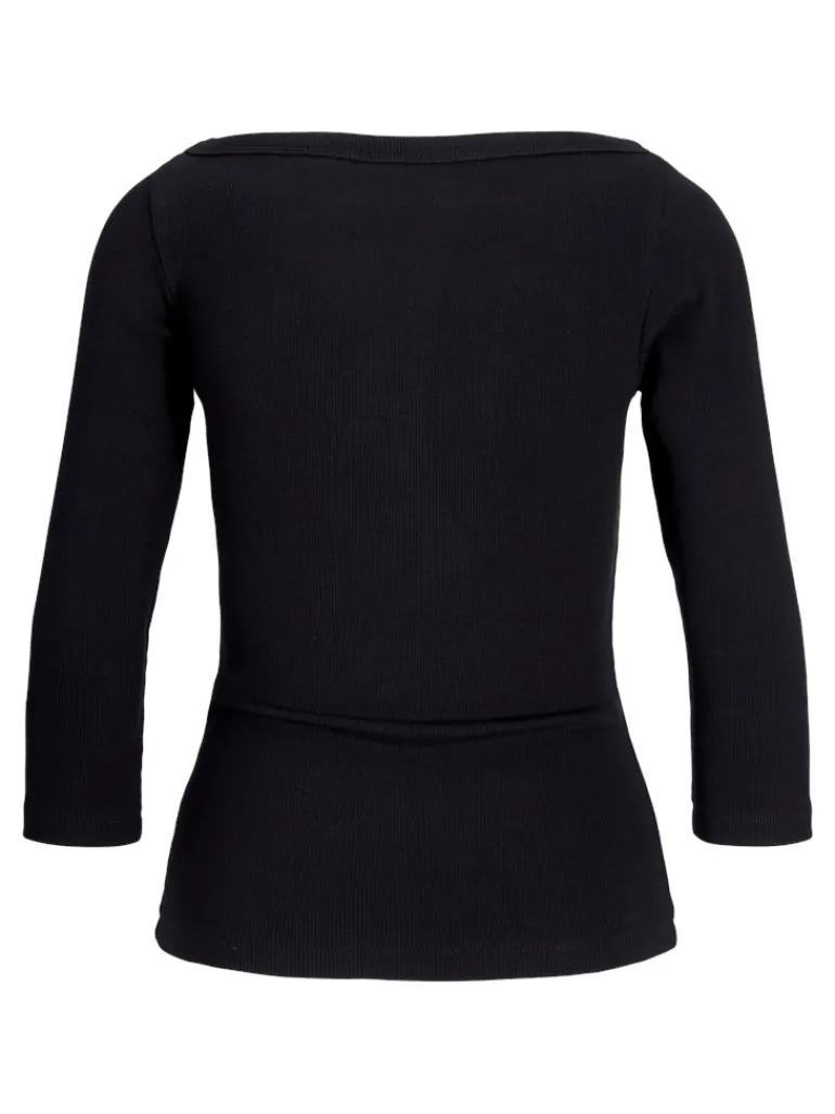 JXFIFI STR 3/4 BOATNECK TOP JRS NOOS black