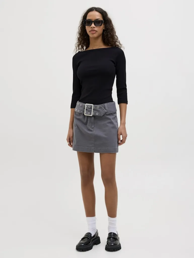 JXFIFI STR 3/4 BOATNECK TOP JRS NOOS black