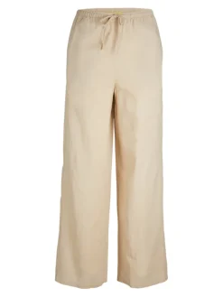 JXFLORA LINEN BLEND MW PANT WVN SN cement