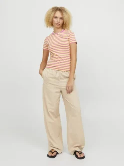JXFLORA LINEN BLEND MW PANT WVN SN cement